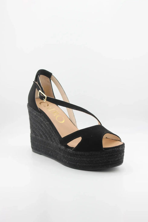 Gaimo Strappy Espadrille Peep-Toe Wedge Sandals